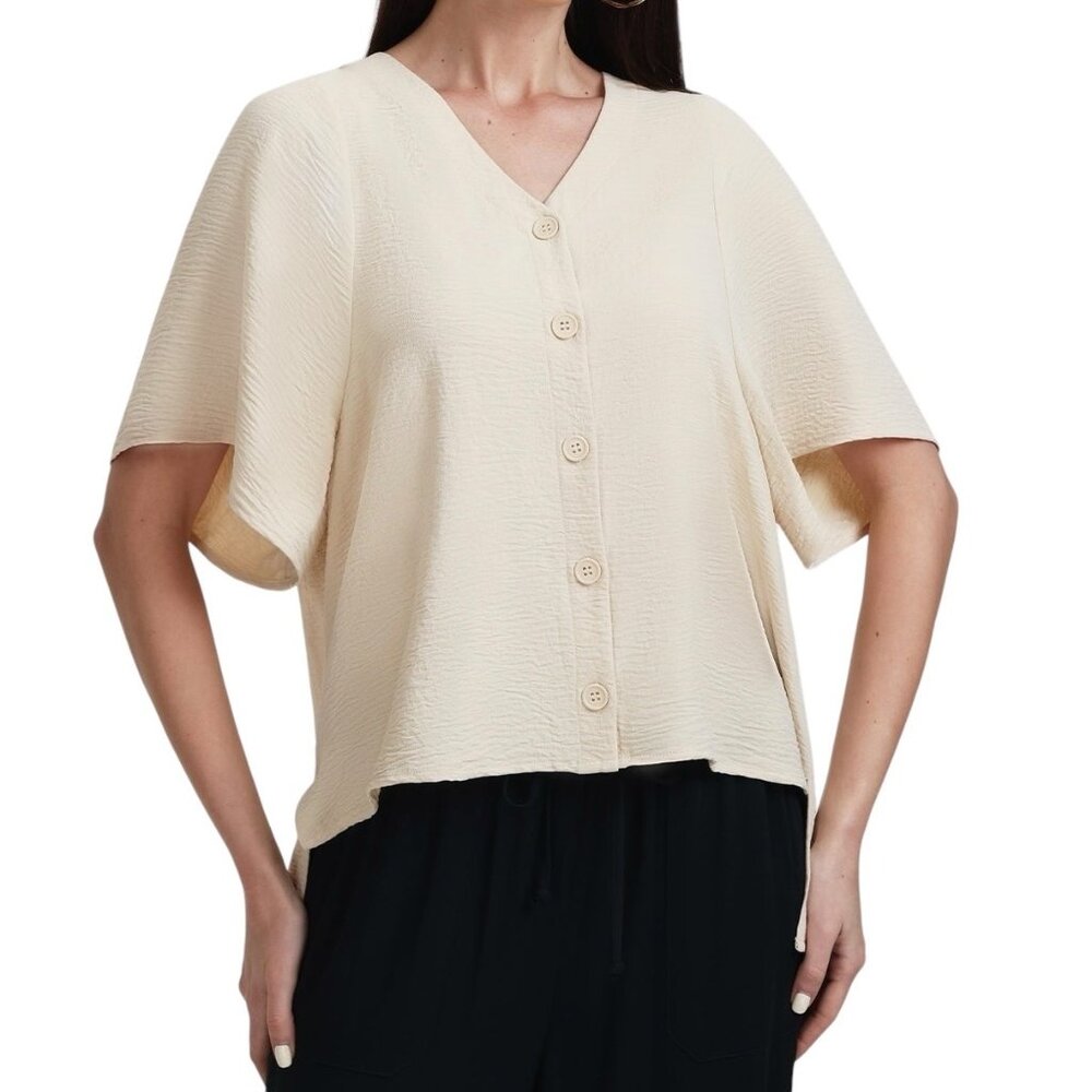 89th & Madison Women’s Crème Brûlée Button Front Blouse